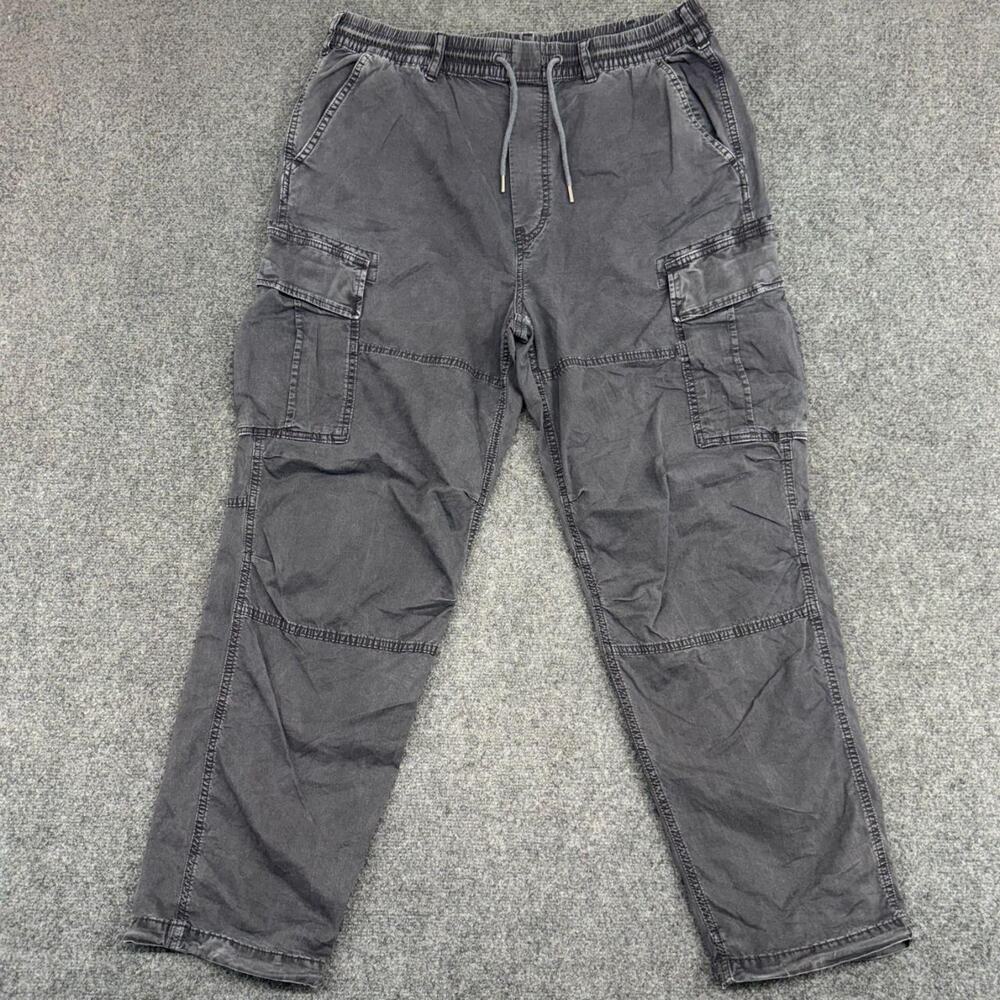 American Eagle Cargo Trousers Womens Medium Grey Utility Drawstring Pants